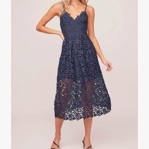 ASTR the Label Lace Midi Dress - Navy